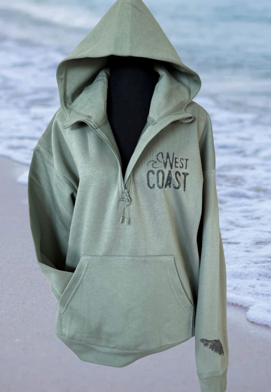 West Coast Full Length Half-Zip Hoodie