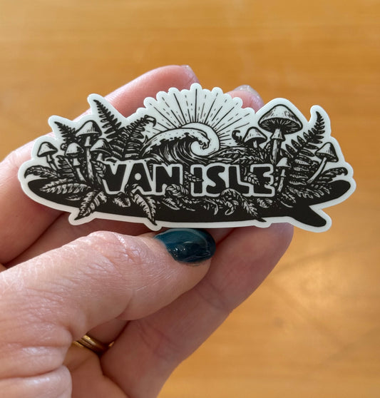 Van Isle Surf The Forest Sticker 1.32” x 3.00”