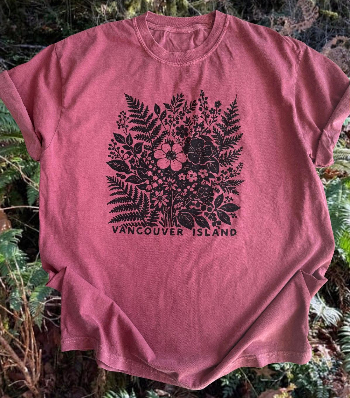 Vancouver Island Fern and Flower Tee