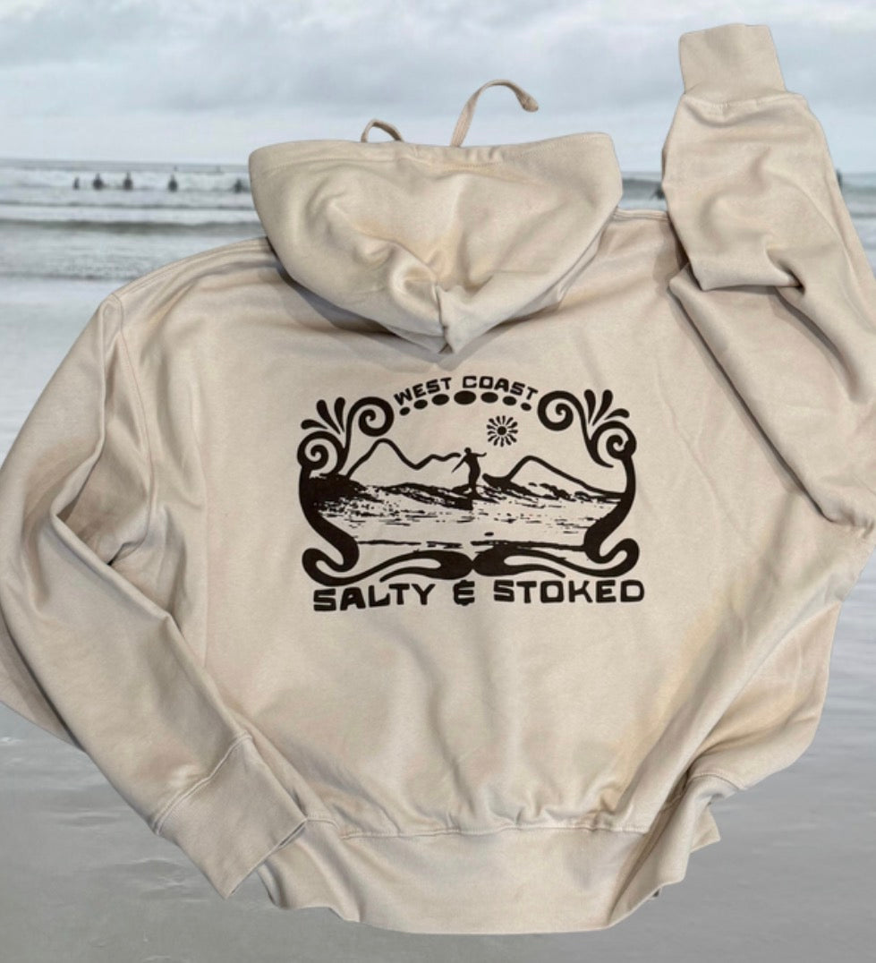 Vancouver Island West Coast Salty & Stoked Surf Hoodie