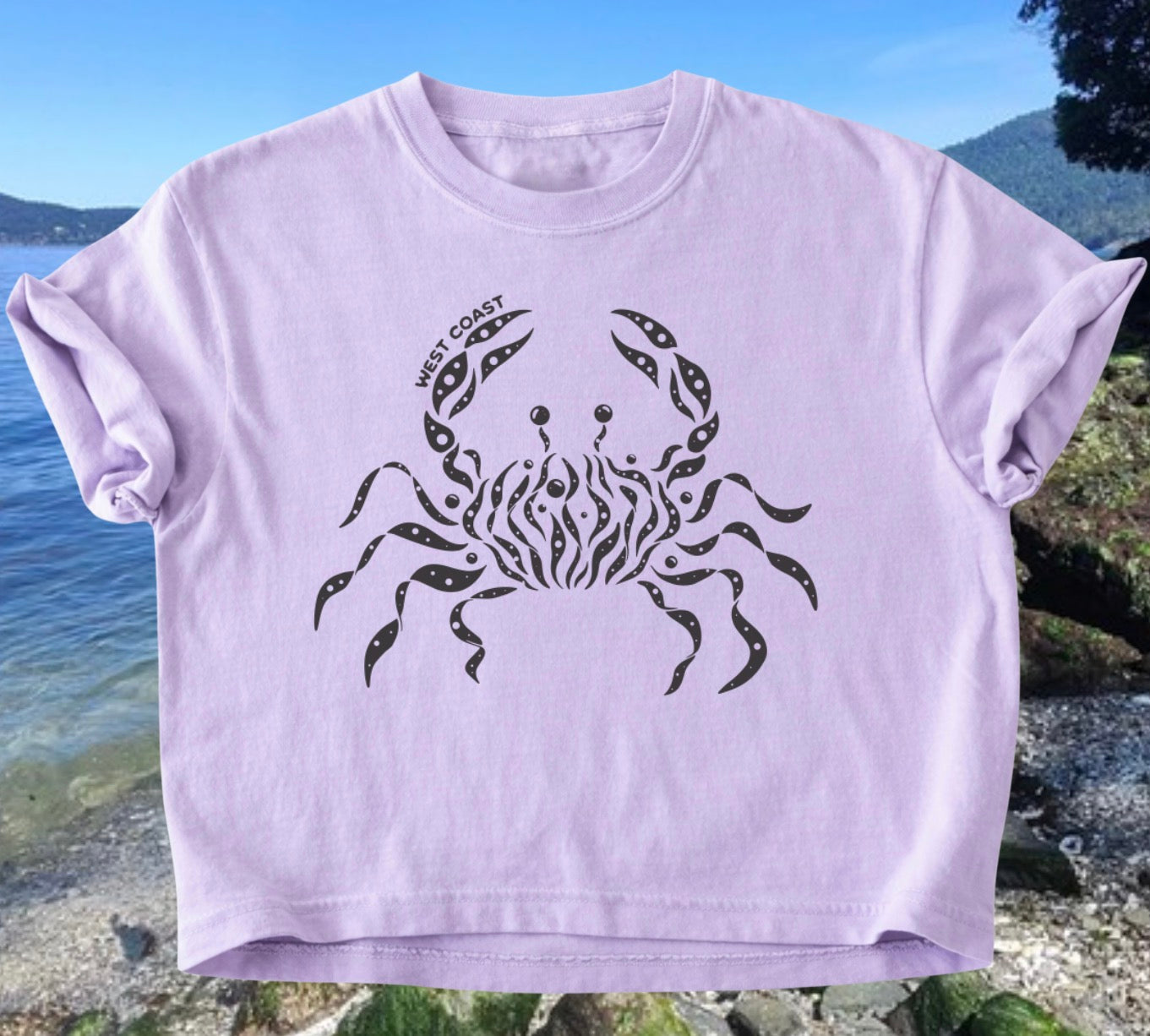 Ladies Kelp Crab Cropped Tee | Lincoln&Grae