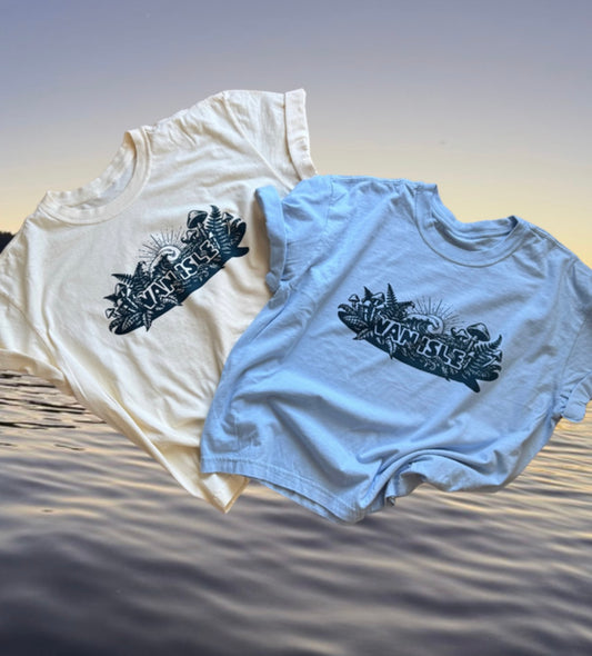 Vancouver Island Surf The Forest Ladies Cropped Tee | Lincoln&Grae