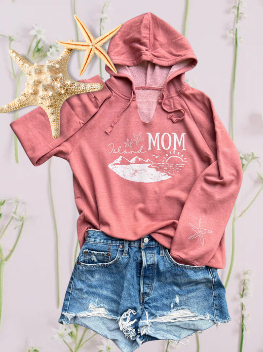 Island Mom V-Neck Hoodie
