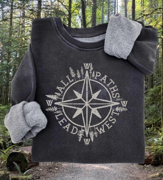 All Paths Lead West Toddler & Youth Crewneck