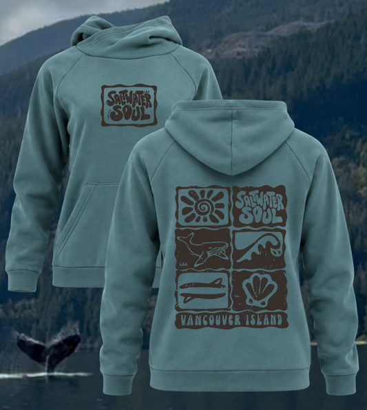 Women’s Crossover Scuba Neck Saltwater Soul Hoodie | Lincoln&Grae